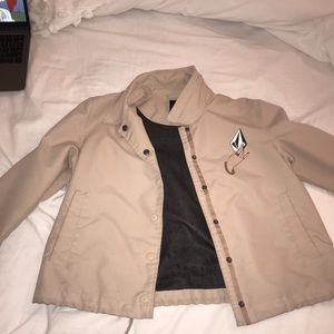 tan volcom windbreaker